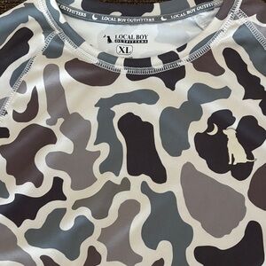 Local Boy Outfitters Kids Long Sleeve Camo Tee - Gray and Brown